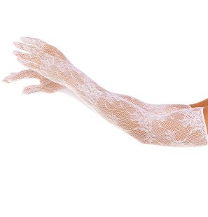 Floral net gloves for women, one size – image 2