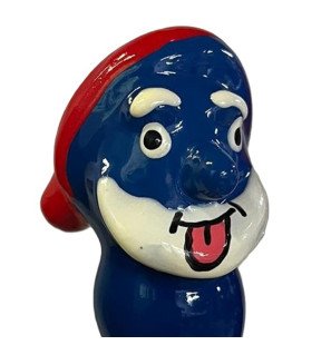 Blaue Novelty-Kondome mit handgemaltem Opa-Aufdruck – Bild 1
