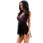 Chilirose Babydoll-Dessous in Violett und Schwarz – Bild 3