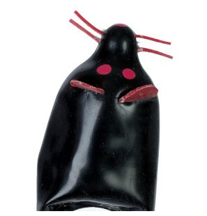 CONDOMERIE ręcznie malowane prezerwatywy XL z czarną myszą – zdjęcie 1