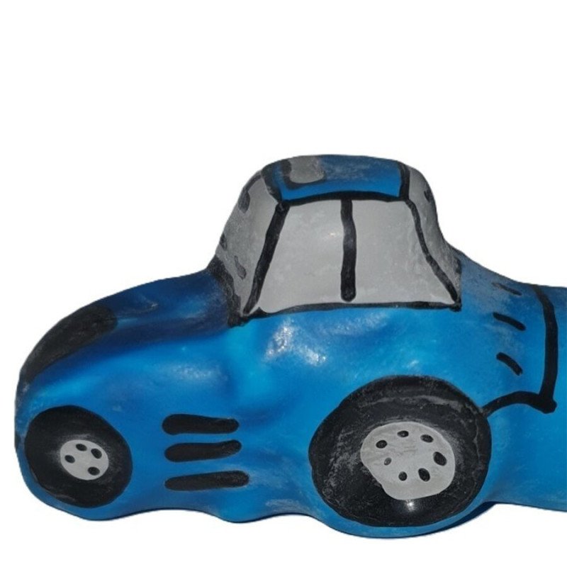 Blue XL condoms with hand-painted tractor design – image 1