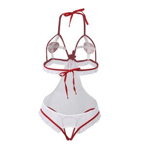 Kruisloze verpleegkostuum lingerie voor volwassenen in S/M en L/XL – foto 14
