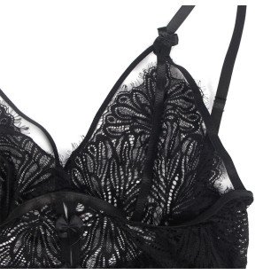 Black lace babydoll with adjustable straps by SUBBLIME – image 23