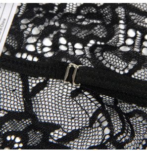Zwart kanten politie kostuum bodystocking van SUBBLIME – foto 30