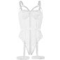 White Teddy Lingerie with Suspender Straps and Bust Detail – image 7