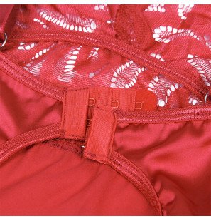 Satin-Babydoll mit roter Spitze SUBBLIME – Bild 11