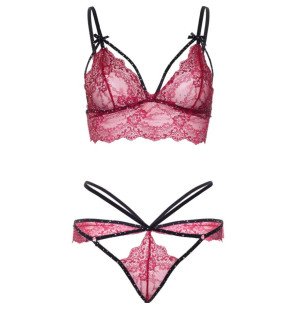 Burgundy lingerie set with bra and thong by Leg Avenue – image 5