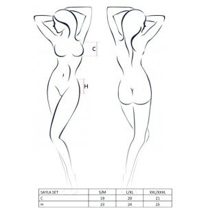 Zwarte lingerie jarretelset Sayla van PASSION – foto 2