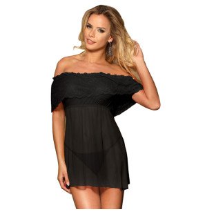 Short black lingerie dress with thong set by SUBBLIME – image 2