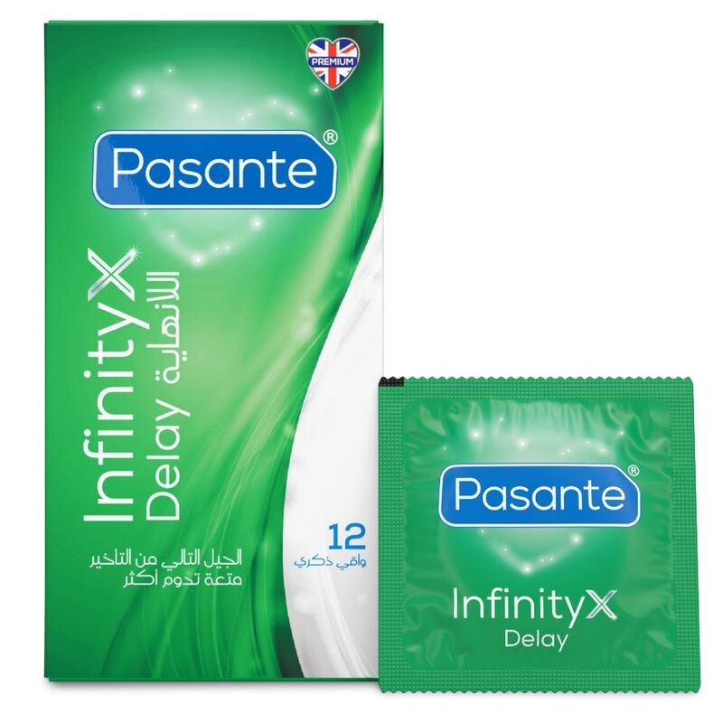 Pasante Delay Infinity delay condoms with lubricant – 12 pack – image 1