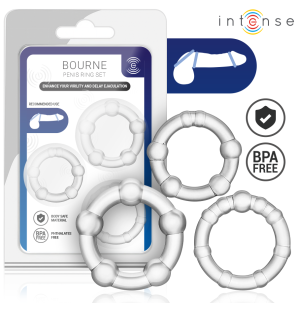 Intense Bourne set of 3 silicone and ABS penis rings – image 1
