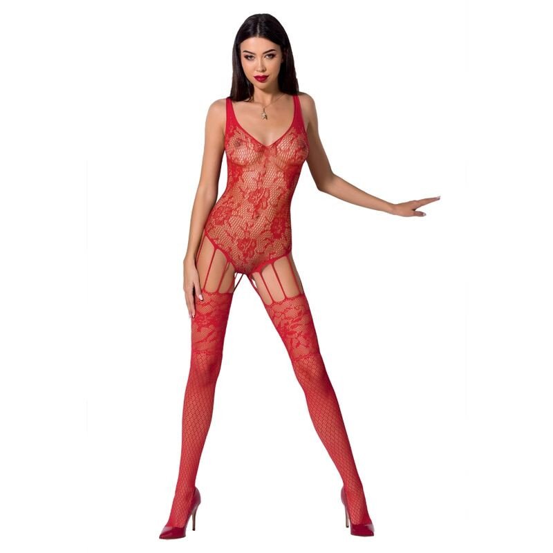 PASSION Bodystocking für Erwachsene – Einheitsgröße, schwarz oder rot – Bild 3