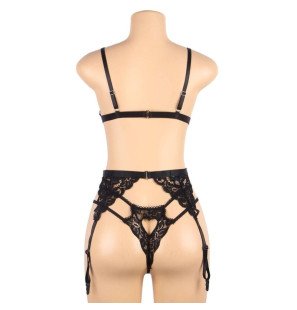 SUBBLIME 3-delige lingerie set met bh en jarretelgordel – foto 26