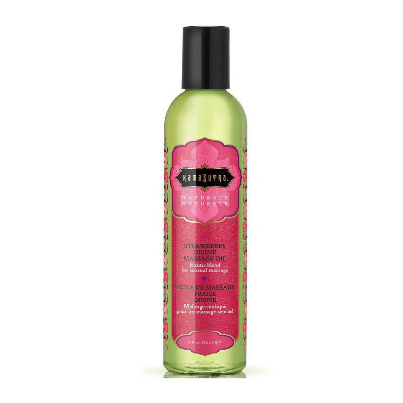 Erdbeer-Massageöl für intime Wellness 236 ml – Bild 1