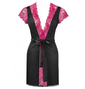 Kumiko lingerieset met robe en zwarte panty – foto 3
