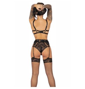 Lingerie set met bh, kousen, kousenband en zwarte panty – foto 5
