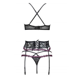 LIVCO CORSETTI Snehana lingerie set met bh, kousenband en zwarte panty – foto 11