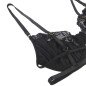 Schwarzes Dessous-Set aus Spitze mit BH, String und Strumpfband – Bild 5