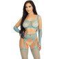 Leg Avenue Dessous-Set mit Top, Strumpfhalter und Handschuhen – Bild 1