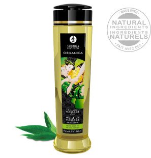 SHUNGA organiczny olejek do masażu z zieloną herbatą 240 ml – zdjęcie 1