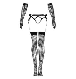Livco Corsetti Nemalia suspender belt set with stockings and gloves – image 11
