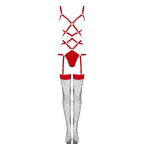 Dessous-Set mit Body und roten Strümpfen von Livco Corsetti – Bild 14