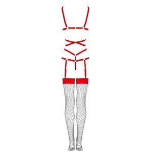 Dessous-Set mit Body und roten Strümpfen von Livco Corsetti – Bild 15