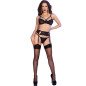 Chilirose four-piece black lingerie set with suspenders – image 4
