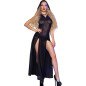 CHILIROSE zwarte lange lingeriejurk met capuchon – foto 1