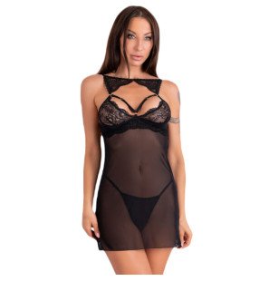 Czarny komplet bielizny z halką Livco Corsetti – S/M i L/XL – zdjęcie 1