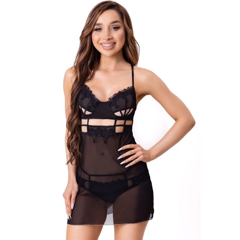 LIVCO CORSETTI MAIA zwarte babydoll met string – foto 1