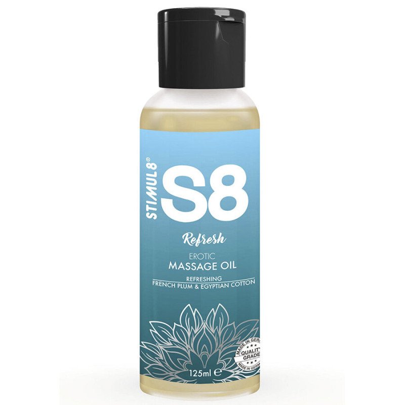 STIMUL8 S8 Refresh Cotton Massage Oil 125 ml – image 1 STIMUL8 S8 Refresh Cotton Massage Oil 125 ml – image 1