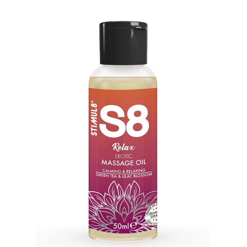 STIMUL8 S8 Relax Massageöl mit grünem Tee 50 ml – Bild 1 STIMUL8 S8 Relax Massageöl mit grünem Tee 50 ml – Bild 1