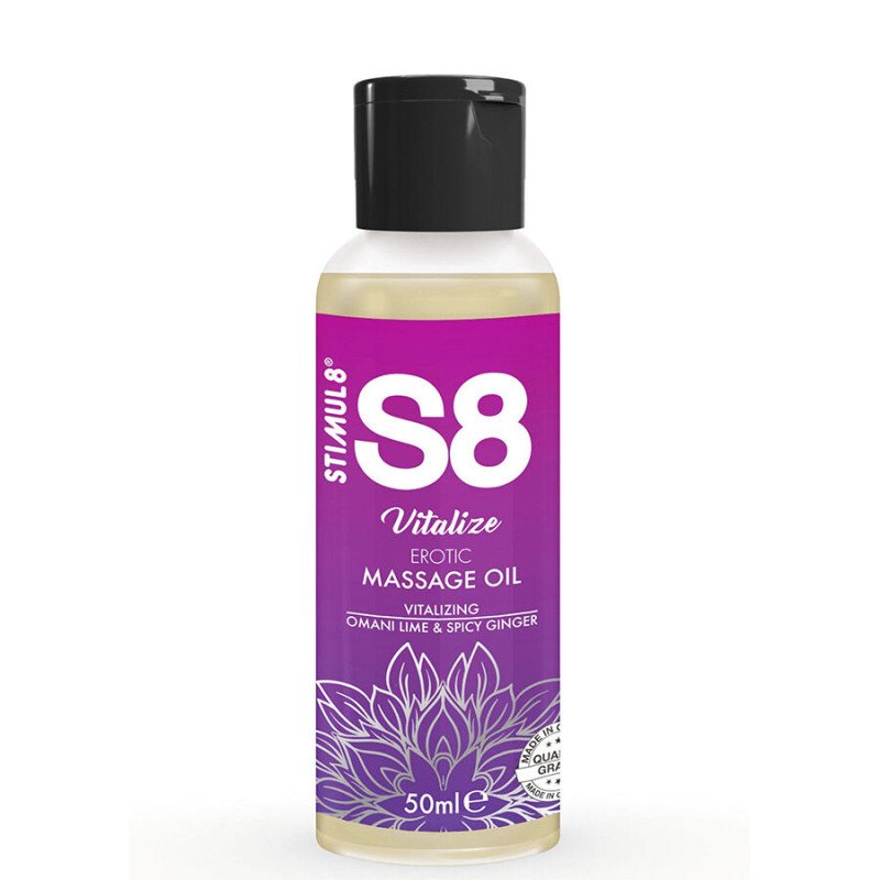 STIMUL8 S8 Vitalize olejek do masażu na bazie wody z limonką 50 ml – zdjęcie 1 STIMUL8 S8 Vitalize olejek do masażu na bazie wody z limonką 50 ml – zdjęcie 1
