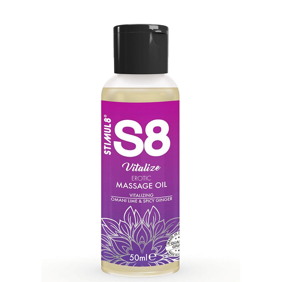 STIMUL8 S8 Vitalize Massageöl auf Wasserbasis mit Limette 50 ml – Bild 1