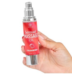 Secretplay massageolie met aardbei voor intieme wellness 50 ml – foto 2