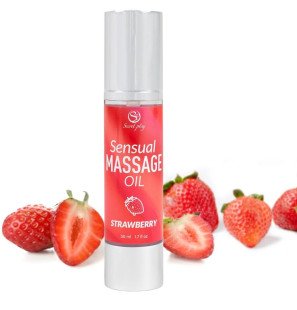 Secretplay massageolie met aardbei voor intieme wellness 50 ml – foto 3