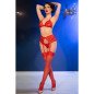 Chilirose rotes Spitzen-Dessous-Set mit BH, String und Strümpfen – Bild 29