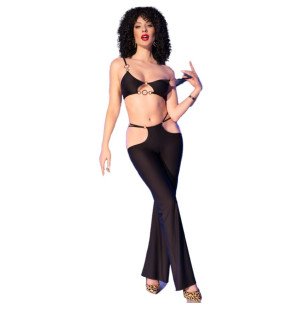 CHILIROSE schwarzes Dessous-Set mit goldfarbenen Accessoires – Bild 3