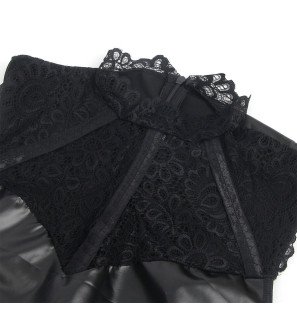 Leather Dress with Lace Collar for Adults – image 5
