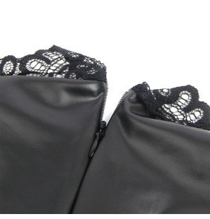 Leather Dress with Lace Collar for Adults – image 6