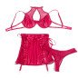 Red leather lingerie set with bra and skirt – image 5