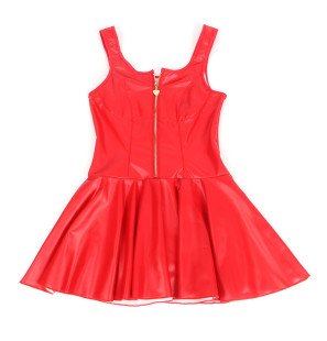 Rotes Lederkleid mit Herzdetail für Erwachsene – Bild 5