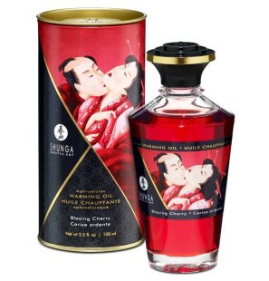 SHUNGA Massageöl mit Wärmeeffekt und intensivem Kirschgeschmack 100 ml – Bild 1
