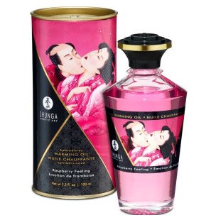 SHUNGA huile de massage à effet chauffant et saveur framboise 100 ml – photo 1
