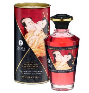 SHUNGA massage oil with strawberry, cava and warming effect 100 ml – image 1