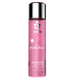 SWEDE huile de massage au silicone à la fraise et au champagne, effet chauffant, 120 ml – photo 1