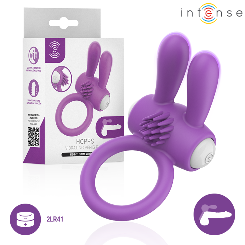 Vibrierender Penisring mit Klitorisstimulation HOPPS, lila – Bild 1