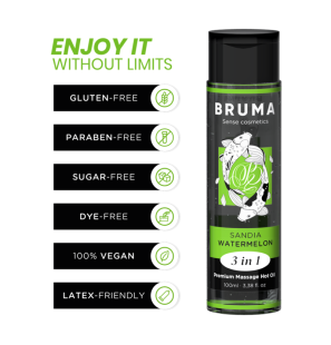 BRUMA lubrifiant et huile de massage saveur pastèque et effet chauffant 100 ml – photo 1