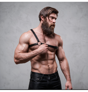 Men’s Eco-Leather Harness with Crossed Shoulder Straps – image 7